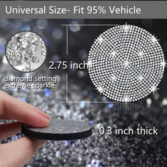 ZukMi 2pcs Bling Car Cup Holder Coaster Anti Slip Universal Vehicle Coasters