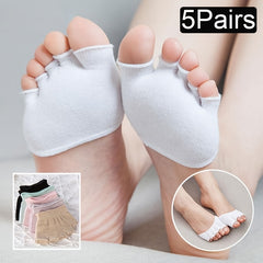 5 Pairs Breathable Invisible Half Palm Five Finger Socks Women's Stockings