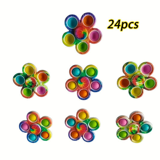 24 Random Colored Fingertip Bubble Fidget Spinners for Events and Gifts