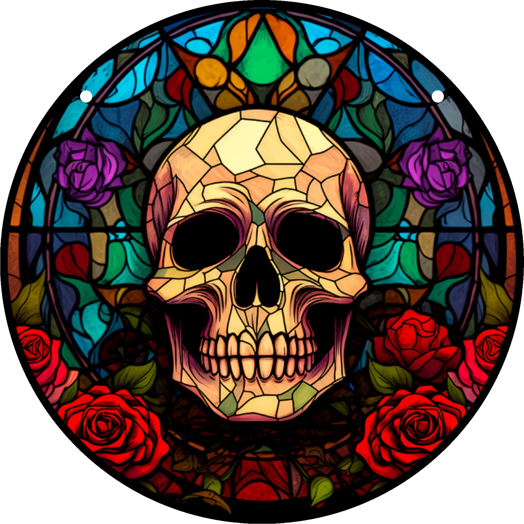Skull Suncatcher Halloween Decor