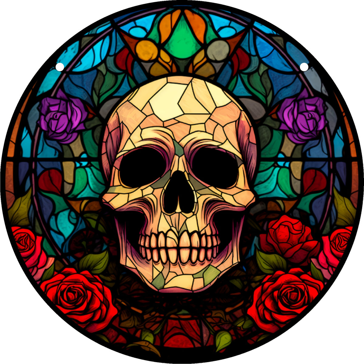 Skull Suncatcher Halloween Decor