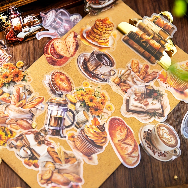 40 Vintage Bread Dessert Stickers Pack for DIY Journaling Plan