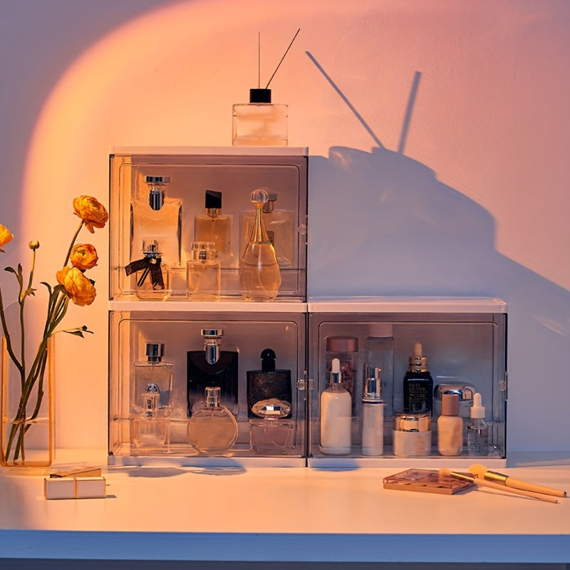 Stackable Perfume Display Case Stand with Ladder Shelf