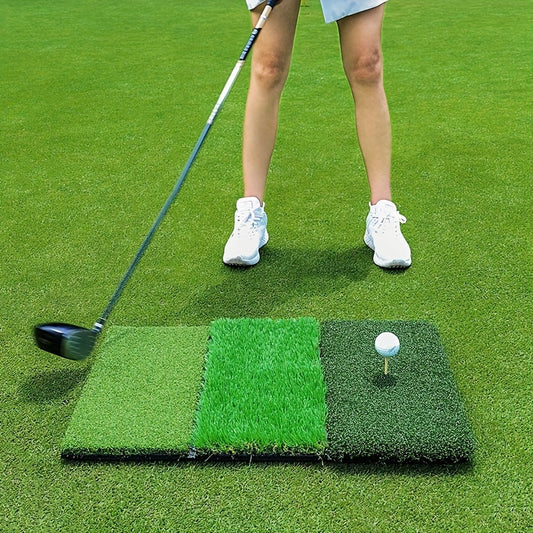 Thickened Golf Hitting Mat Swing Practice Non-slip Indoor Outdoor Mat w/ 6 Bubbl