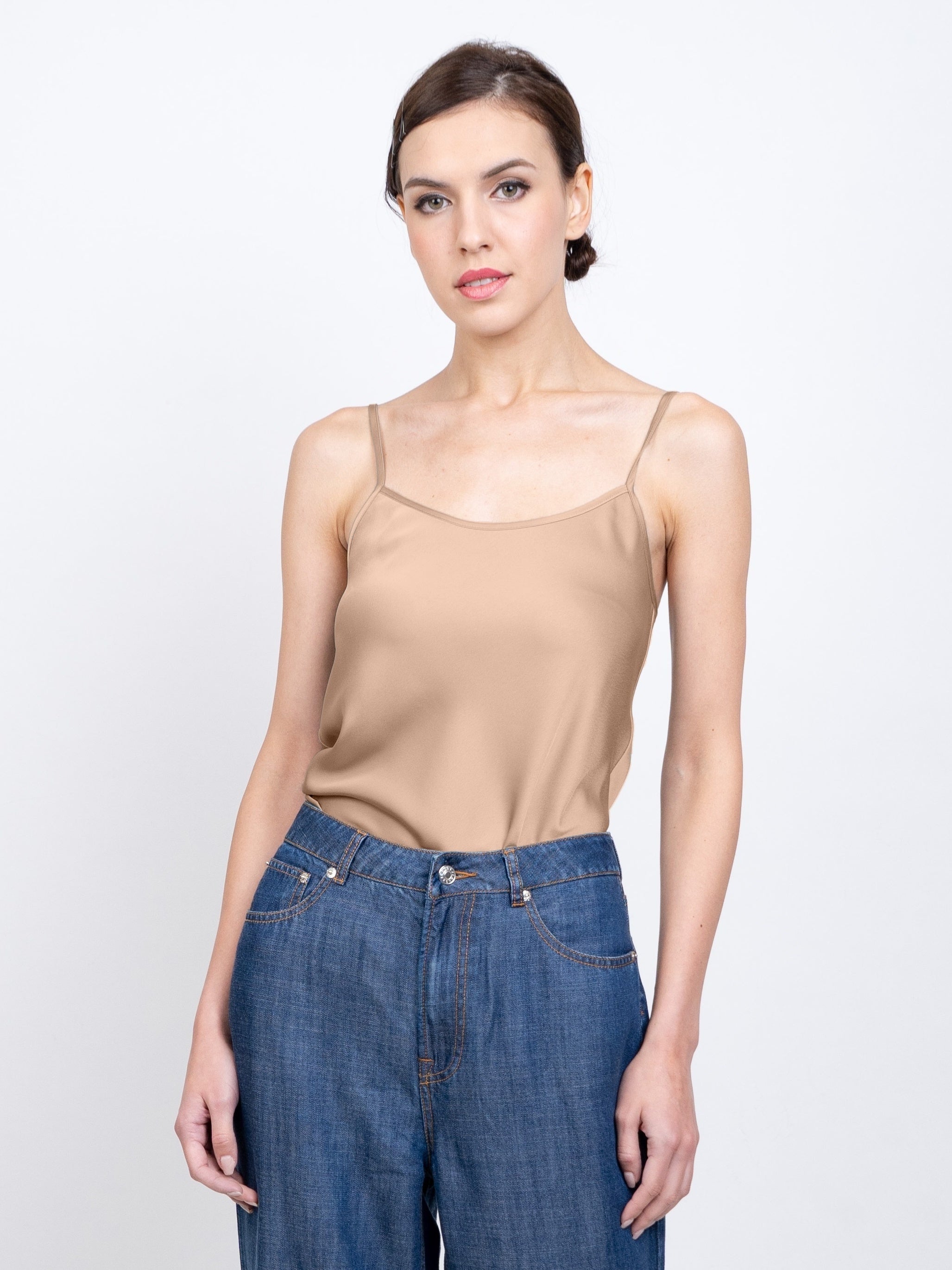 Solid Crew Neck Cami Top Sleeveless Casual Summer Top