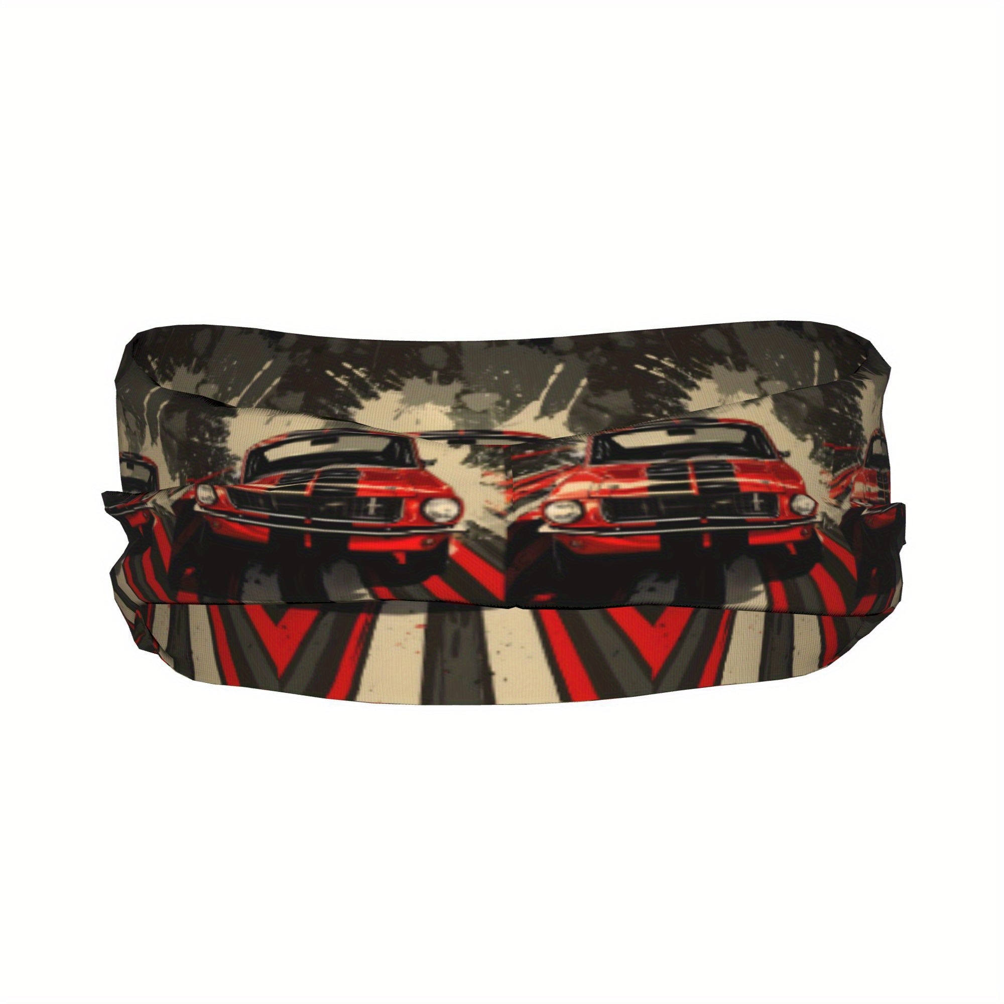 Unisex Sports Headband Vintage Car Graphic Red