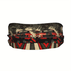Unisex Sports Headband Vintage Car Graphic Red