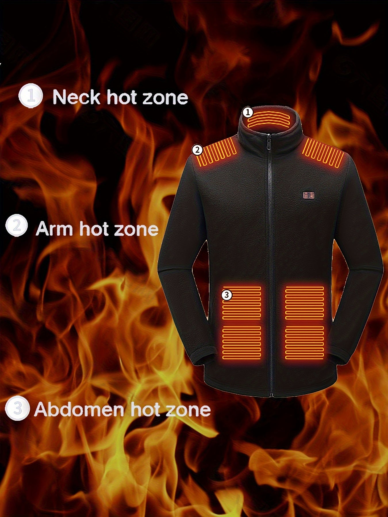 Men's 15 Zone Heated 3 in 1 Jacket Outdoor Waterproof Windproof Jacket