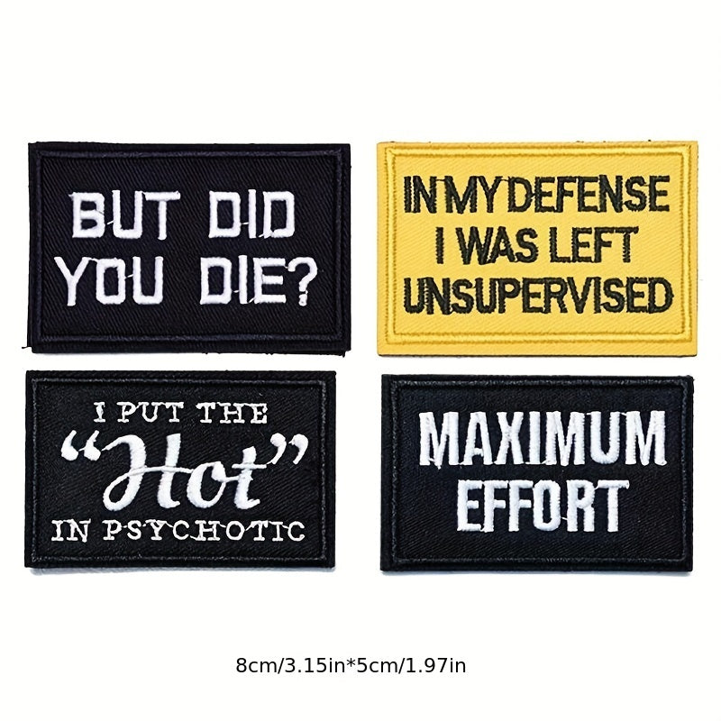 20pcs Letter Badge Cartoon Stickers For Men Computer Embroidered Chapter Patch