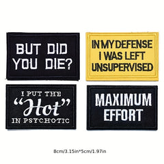 20pcs Letter Badge Cartoon Stickers For Men Computer Embroidered Chapter Patch