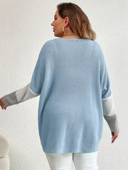  Colorblock V Neck Sweater