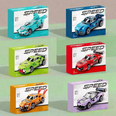 6pcs Mini Car Building Blocks Toy Pull Back Car Model ABS Material