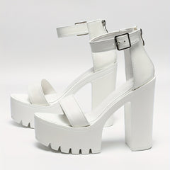 Women's Platform Sandals Open Toe Chunky Heel Shoes