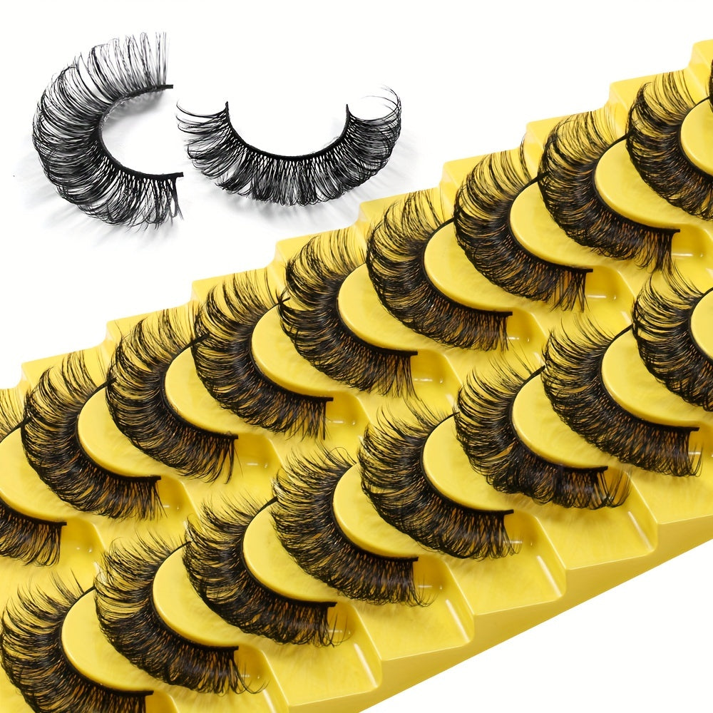 10 Pairs Fluffy False Eyelashes for Daily Party Wear