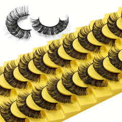 10 Pairs Fluffy False Eyelashes for Daily Party Wear
