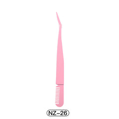 Stainless Steel 2 in 1 Eyelash Tweezers and Curling Clip Beauty Tool