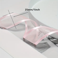 5yd 25mm Satin Edge Organza Ribbon Bow Wedding Christmas DIY Gift Wrapping