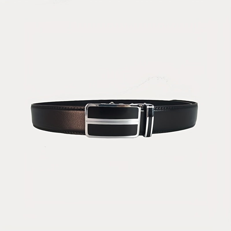 Men's Leather Belt Automatic Buckle Business Suit Waist Strap
