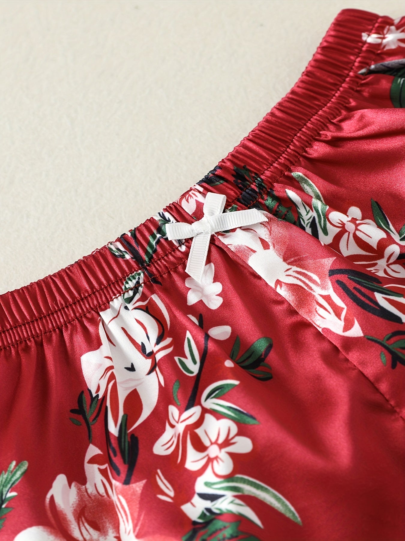 3pcs Girls Random Flower Print Shorts Soft Comfortable Breathable Kids Clothes