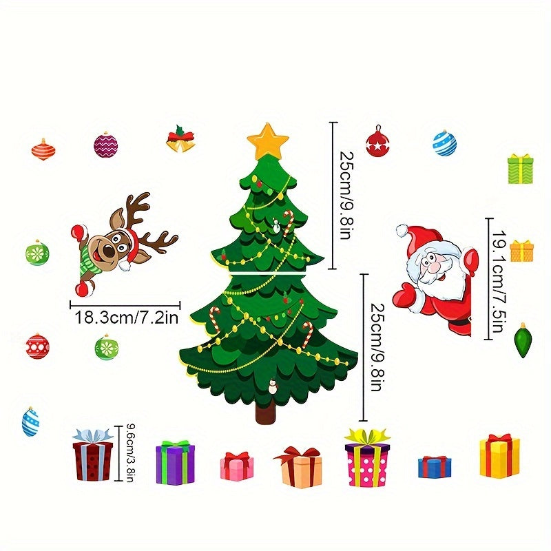 Christmas Tree Decor Stickers Holiday Garage Door Magnetic Waterproof Stickers