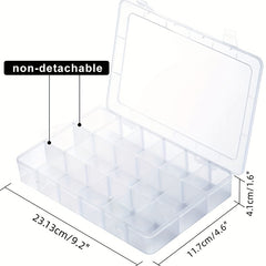 Large Plastic Compartment Container Bead Storage Organizer Box