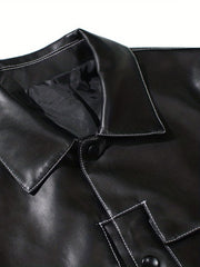 Men's Lapel Button Up Jacket for Outdoor Activities