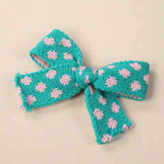 Kids Bow Hairpin Knitted Floral Baby Hair Hoop Soft Hairpin