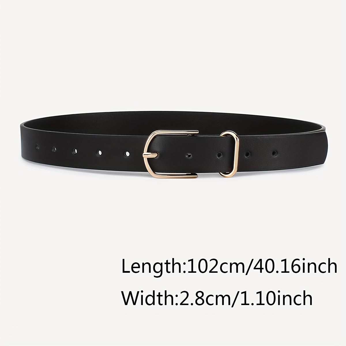 Geometric Buckle Belt Set Solid PU Leather Waist Belt For Women