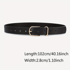 Geometric Buckle Belt Set Solid PU Leather Waist Belt For Women