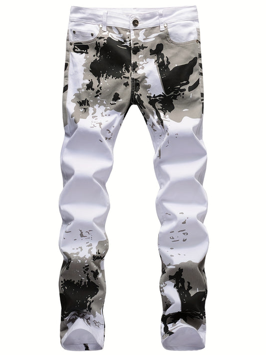 Men's Camo Jeans - Stretch Slim Fit Trousers for Outdoor Hiking