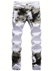 Men's Camo Jeans - Stretch Slim Fit Trousers for Outdoor Hiking