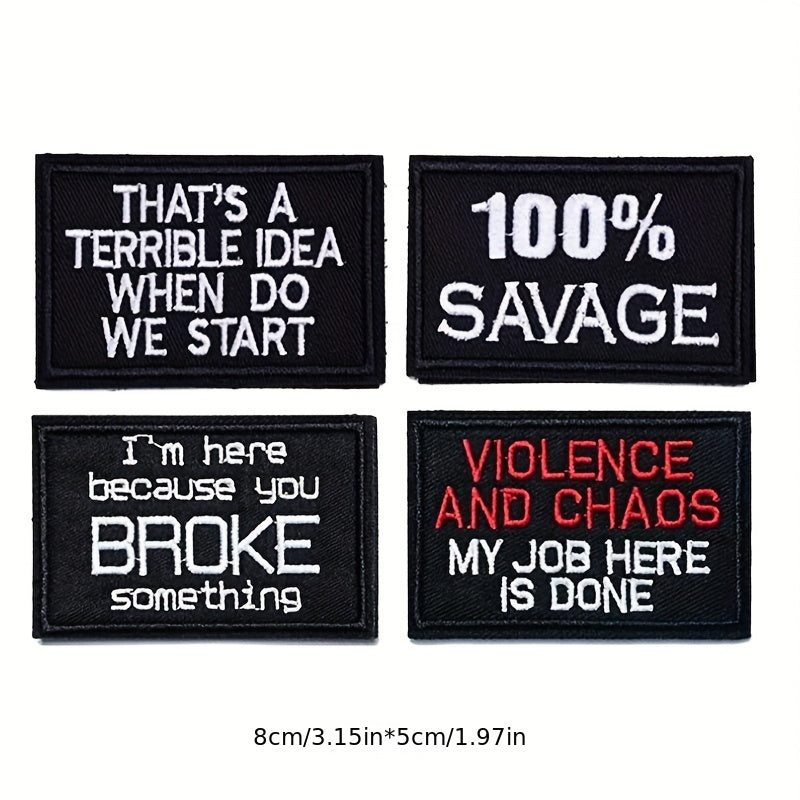 20pcs Letter Badge Cartoon Stickers For Men Computer Embroidered Chapter Patch