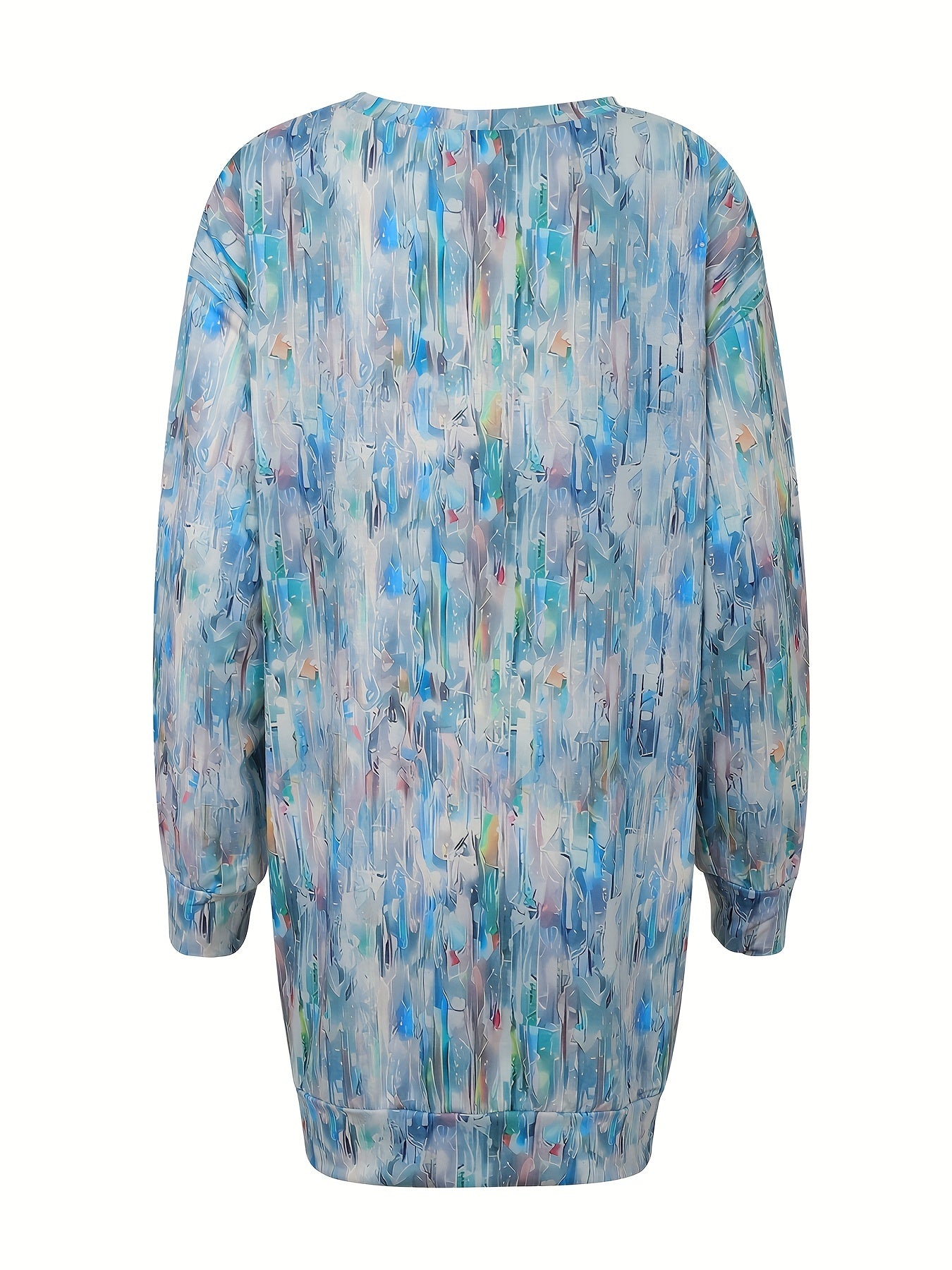  Casual Dress Women's Plus Allover Print Long Sleeve