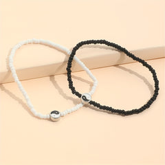 Boho Style String Anklet Set Vintage Ankle Bracelet for Women 2 Pcs