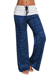  Casual Pants Women's Plus Colorblock Drawstring Loose Fit Pants