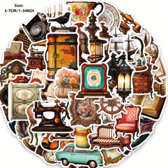 50pcs Retro Nostalgic Graffiti Stickers for DIY Decoration Waterproof Sticker