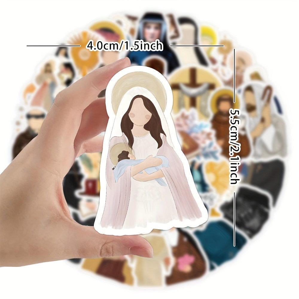 50pcs Monastic Series Sticker Pack - Christian Spiritual Decor