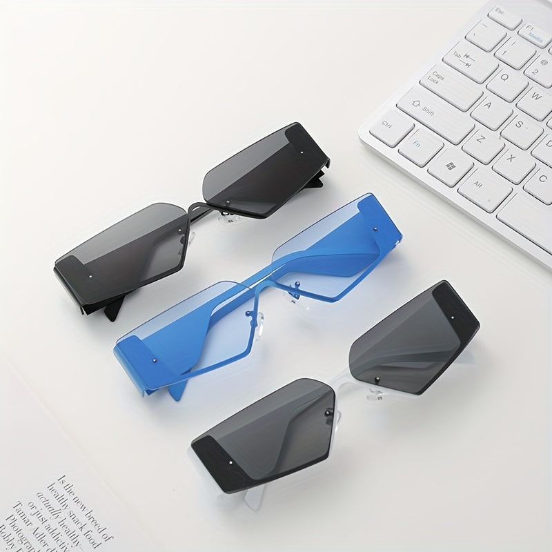 Men's Rimless UV Protection Sports Sunglasses for Cycling Travel Fishing