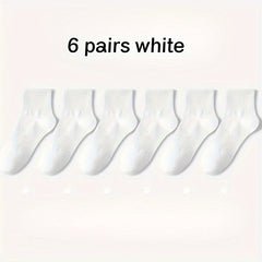 6 Pairs Cotton Ankle Socks for Men & Women