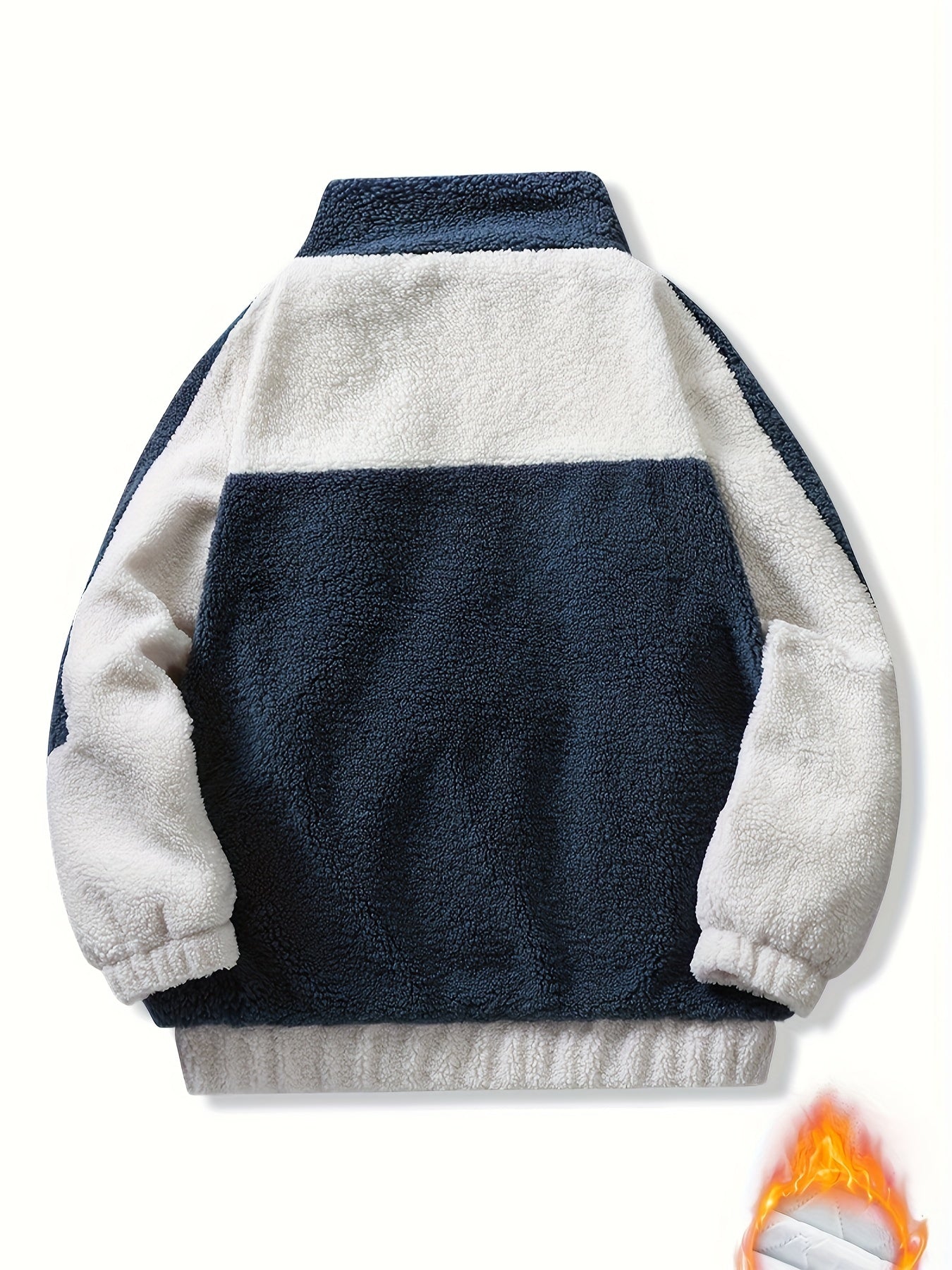 Men's Sherpa Thick Windproof Warm Thermal Jacket for Winter