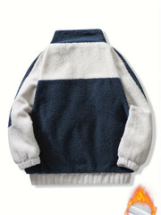 Men's Sherpa Thick Windproof Warm Thermal Jacket for Winter