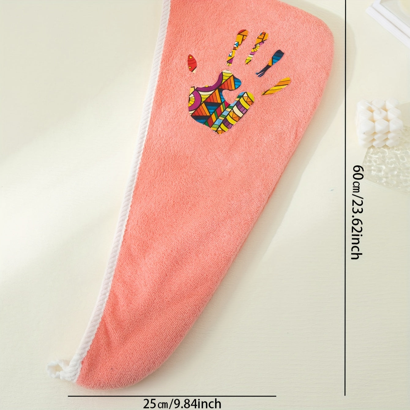 Colorful Palm Pattern Hair Drying Cap Soft Towel