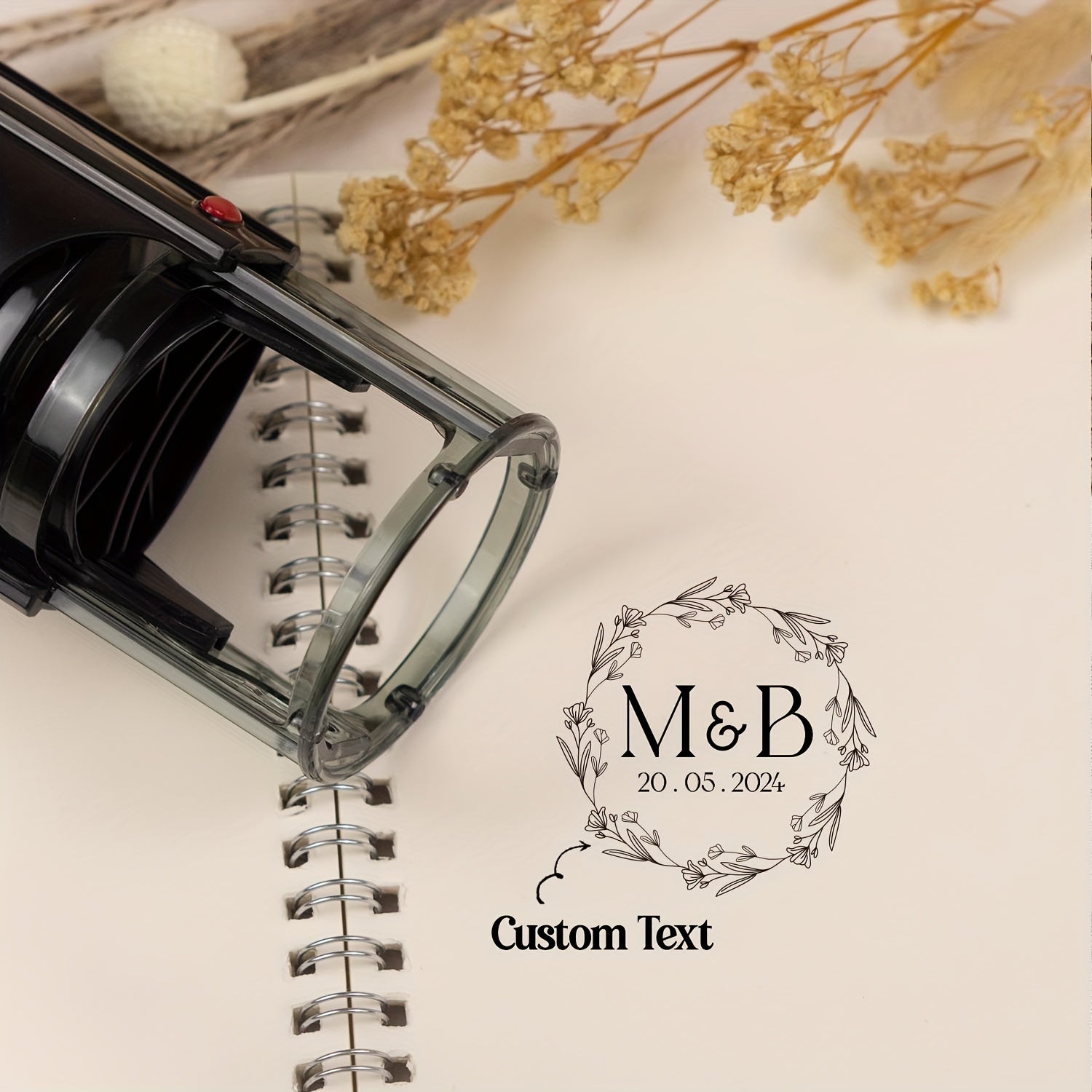 Personalized Wedding Stamp - Durable Plastic - Custom Address Logo Brand