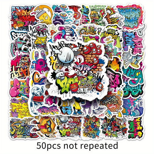 50pcs Street Graffiti Stickers DIY Phone Case Luggage Waterproof Stic