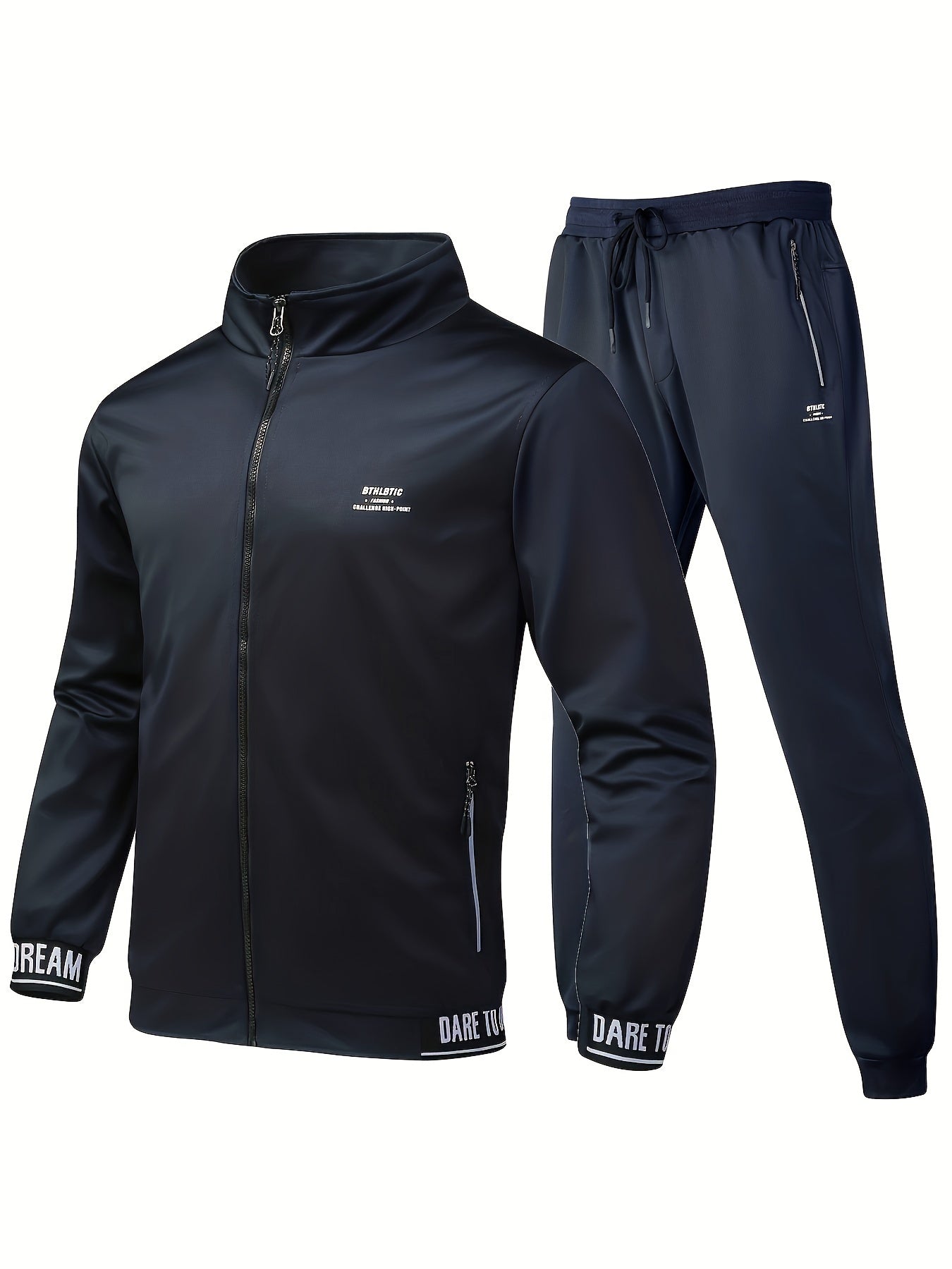 Men's Athletic Tracksuit Set, Full Zip Jacket and Jogging Pants Set