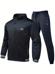 Men's Athletic Tracksuit Set, Full Zip Jacket and Jogging Pants Set
