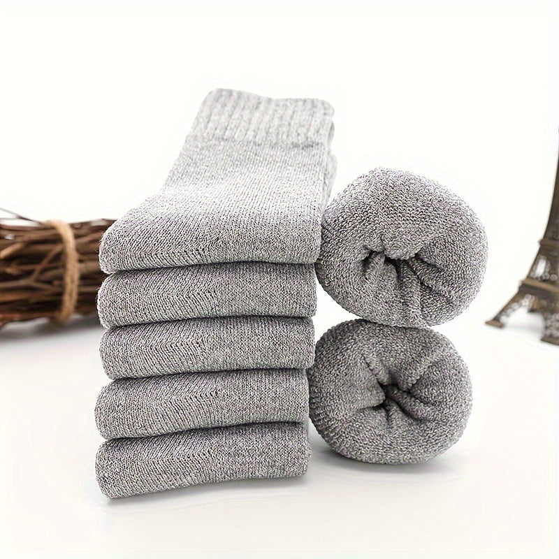 5 Pairs Winter Warm Crew Socks for Men