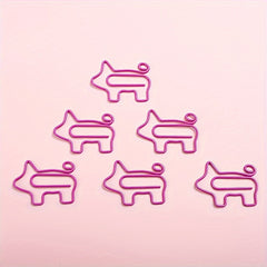 20pcs Pink Piggy Paper Clip Animal Shape Bookmark