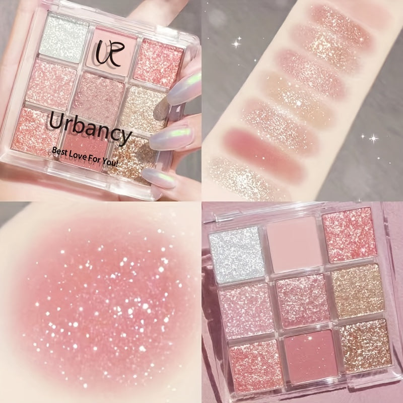 9 Colors Shimmer Matte Eyeshadow Palette Glitter Long Lasting Eye Makeup Tool