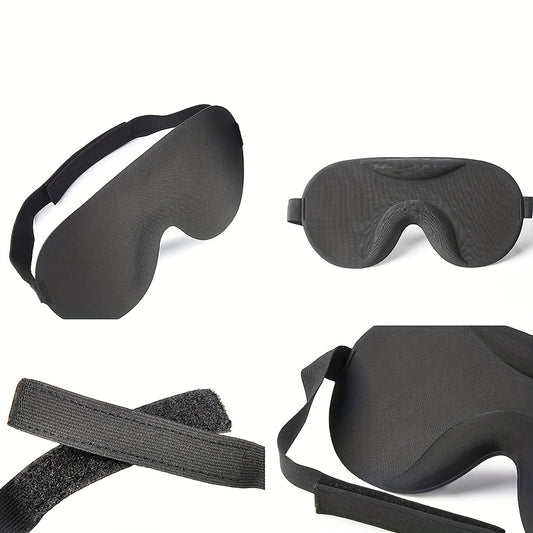 Solid Sleep Eye Mask Adjustable Strap Lightweight Blackout Blindfold